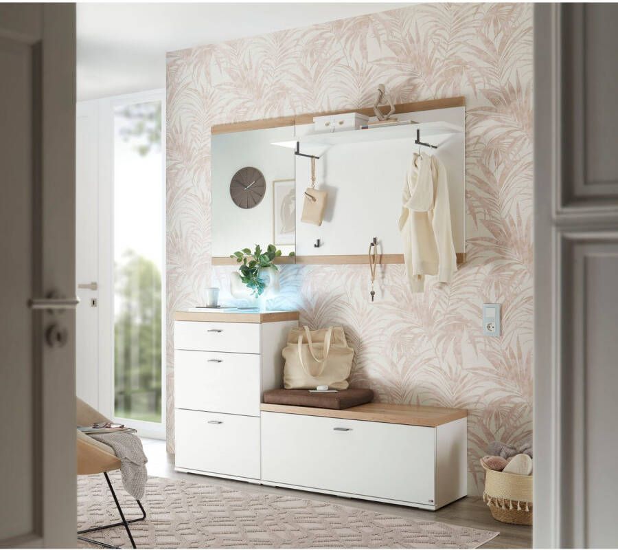 set one by Musterring Garderobespiegel Lancaster Dielen met houten inzet twee kleuren b 60 x h 83 cm (1 stuk)
