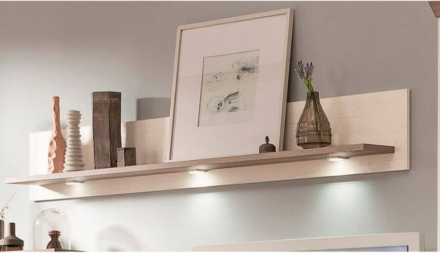 set one by Musterring Wandplank York in drie maten en kleuren verlichting optioneel 1 legplank