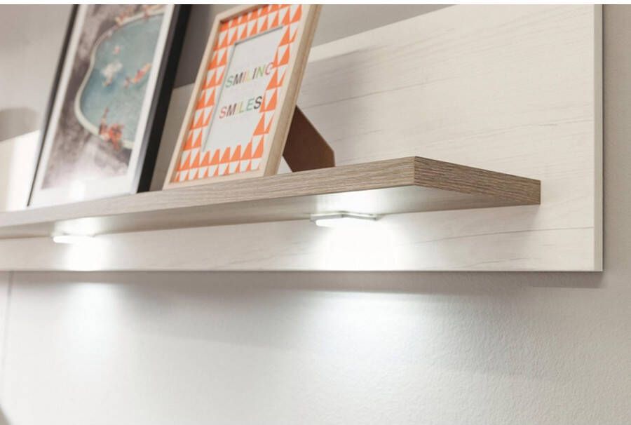set one by Musterring Wandplank York in drie maten en kleuren verlichting optioneel 1 legplank