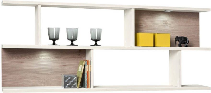 set one by Musterring Wandplank York Type 43 met 3 planken 3 kleuren verlichting optioneel B 150 cm