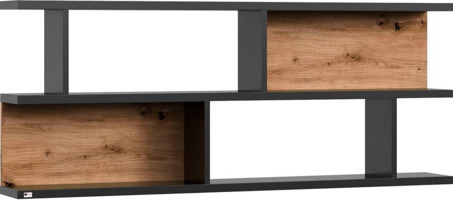 set one by Musterring Wandplank York Type 43 met 3 planken 3 kleuren verlichting optioneel B 150 cm