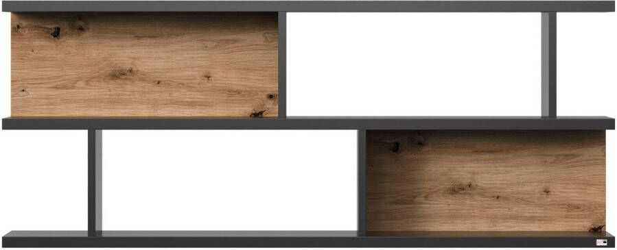 set one by Musterring Wandplank York Type 43 met 3 planken 3 kleuren verlichting optioneel B 150 cm