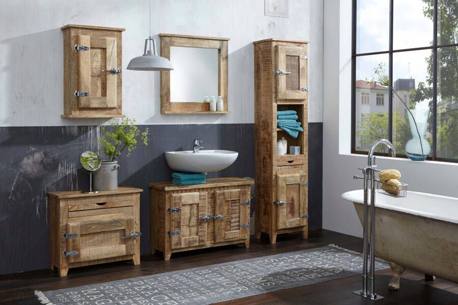 SIT Spiegel Frigo Mangohout in antiek-look met planchet shabby chic vintage
