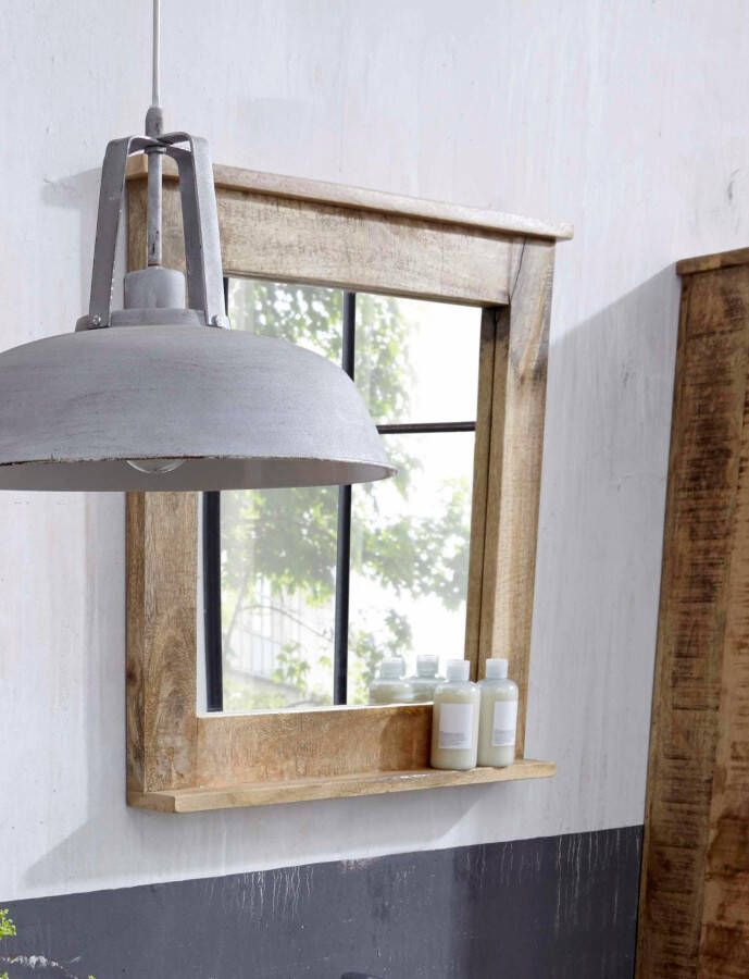 SIT Spiegel Frigo Mangohout in antiek-look met planchet shabby chic vintage