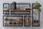 SIT Wandplank Panama Kastenset set van 5 in industrial-stijl mangohout en metaal (set 5 stuks) - Thumbnail 3