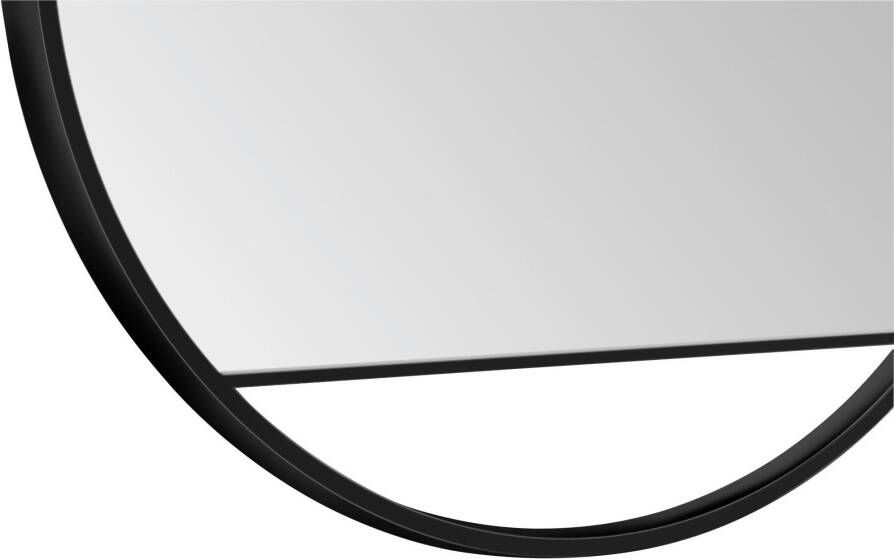 Talos Led-lichtspiegel rond met indirecte ledverlichting in matzwart ø 60 cm