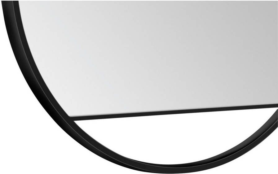 Talos Led-lichtspiegel rond met indirecte ledverlichting in matzwart ø 80 cm