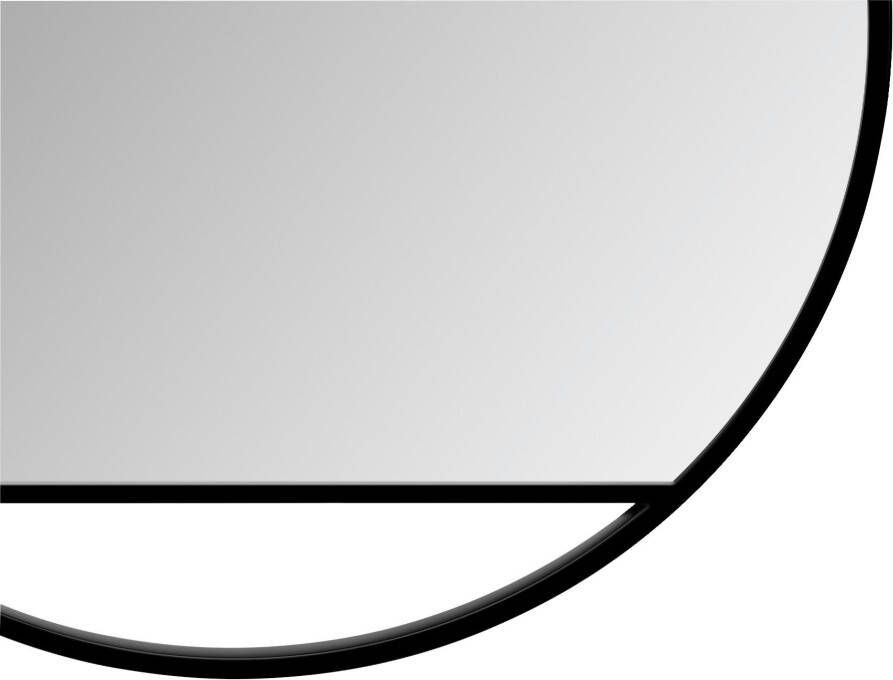Talos Led-lichtspiegel rond met indirecte ledverlichting in matzwart ø 80 cm