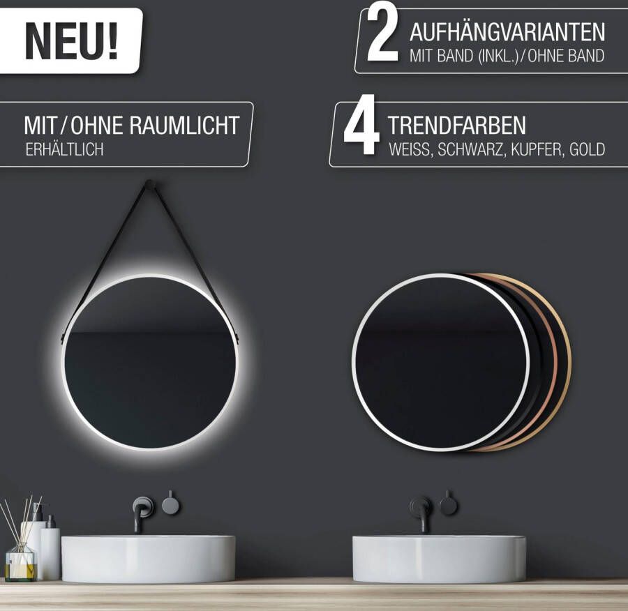 Talos Led-lichtspiegel rond met indirecte ledverlichting mat ø 50 cm