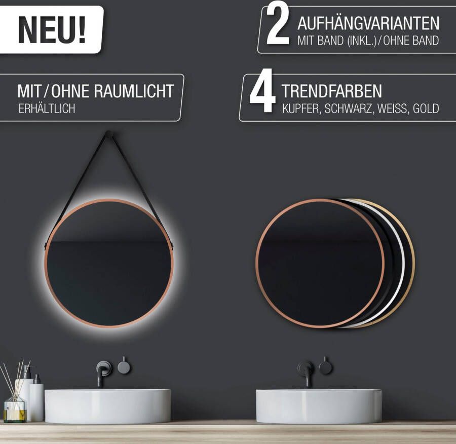 Talos Led-lichtspiegel rond met indirecte ledverlichting mat ø 50 cm