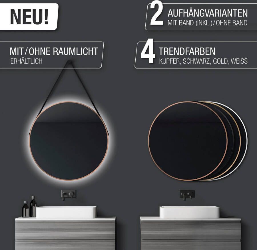 Talos Led-lichtspiegel rond met indirecte ledverlichting mat ø 80 cm