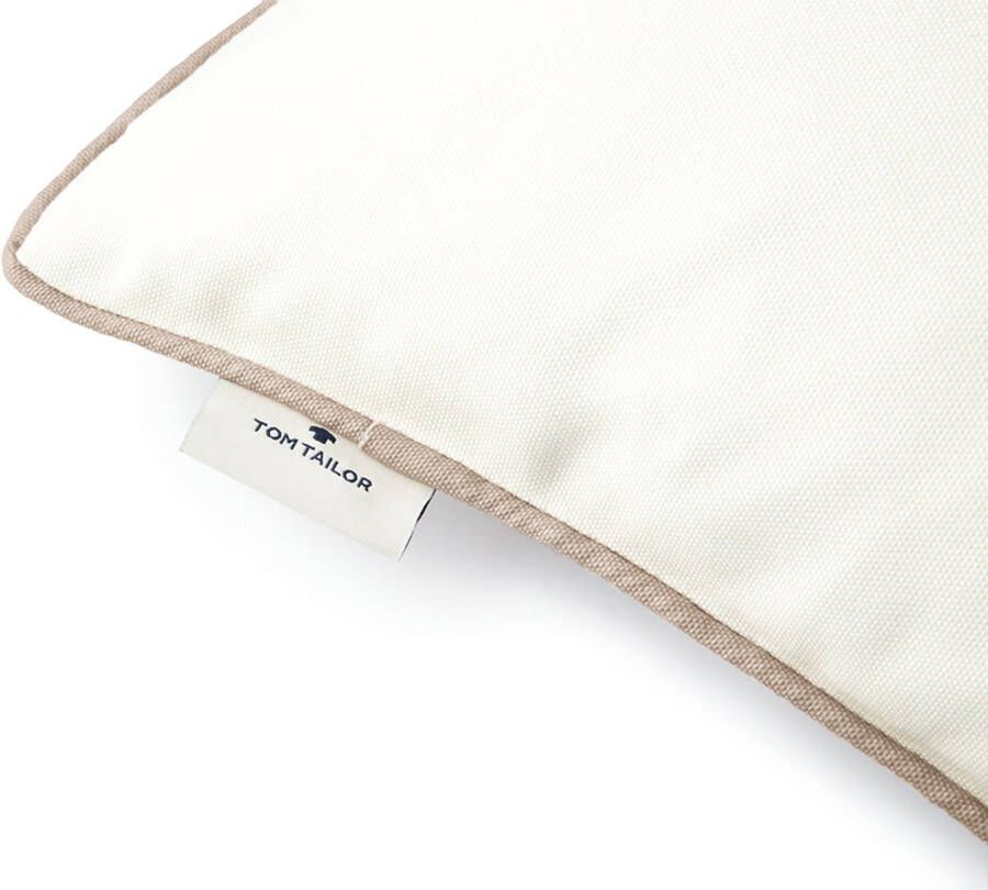 TOM TAILOR HOME Sierkussen Dove Signature met paspel kussenovertrek zonder vulling(1 stuk)