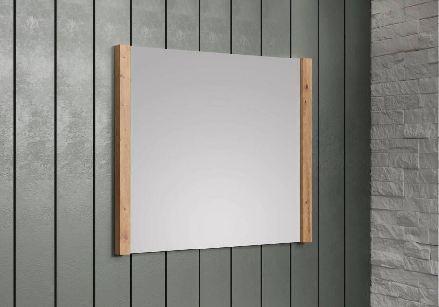 andas Garderobespiegel Drammen Wandspiegel lijst gedeeltelijke in houtlook bxh ca.: 78 x 69 cm (1 stuk)