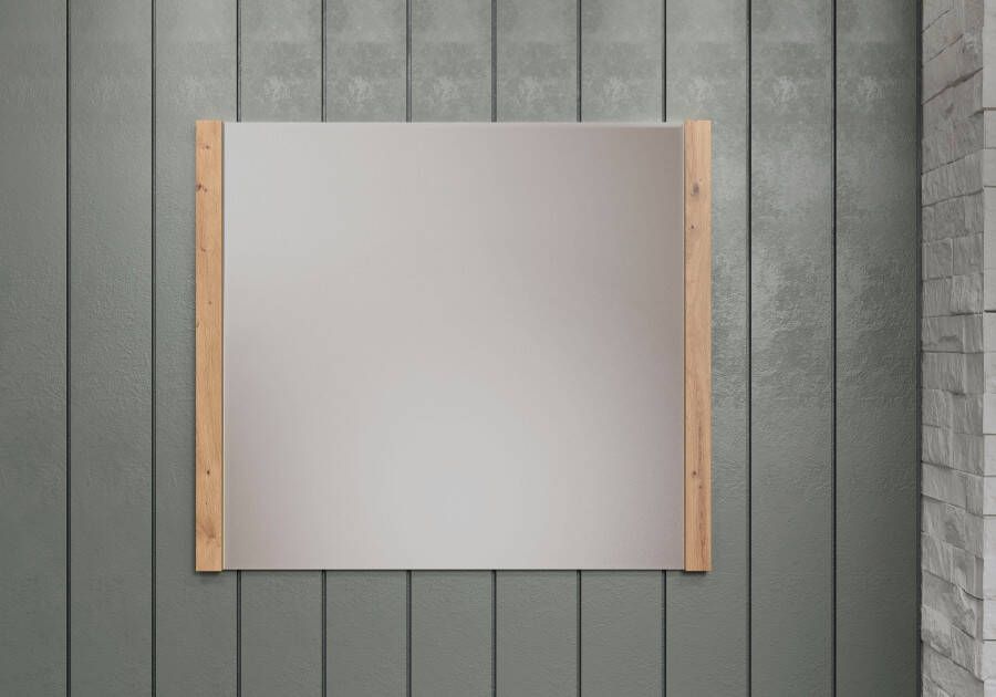 andas Garderobespiegel Drammen Wandspiegel lijst gedeeltelijke in houtlook bxh ca.: 78 x 69 cm (1 stuk)
