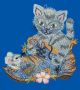 W. Reuter & Sohn Plauener Spitze Raamdecoratie "kat in de schoen" in kleur - Thumbnail 2
