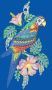 W. Reuter & Sohn Plauener Spitze Vensterbeeld Raamdecoratie "papegaai" in kleur - Thumbnail 2