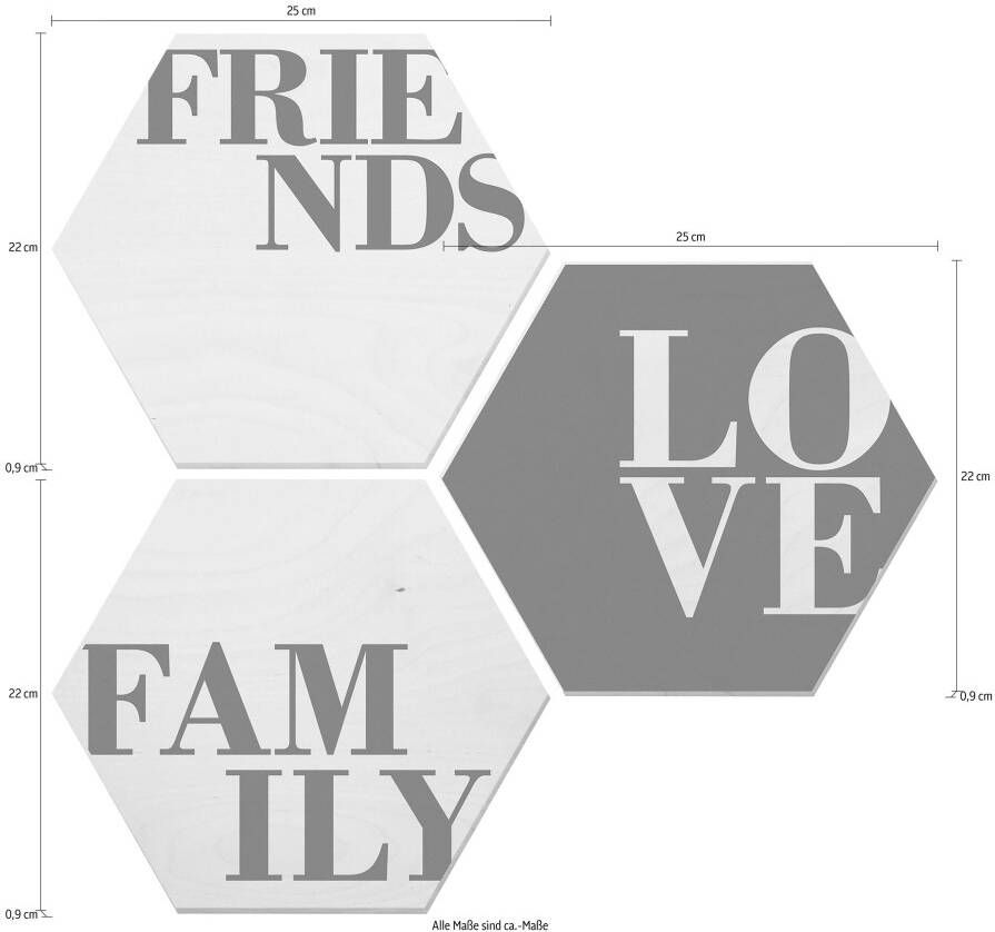 Wall-Art Poster Love Friends Family (set)