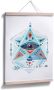 Wall-Art Poster Boho deco blauwe prisma driehoek (1 stuk) - Thumbnail 3
