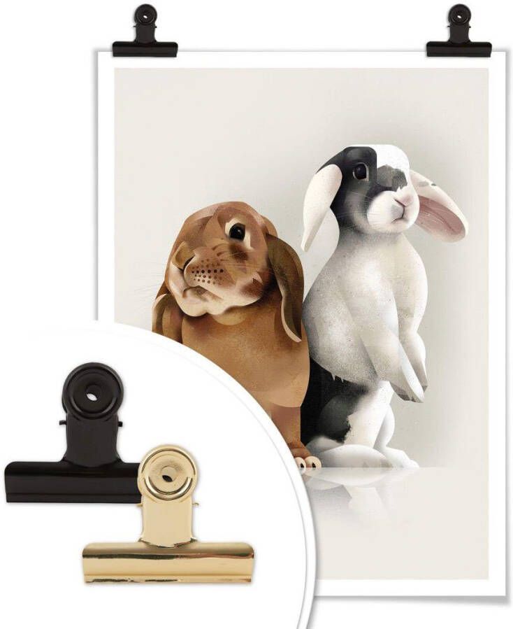 Wall-Art Poster Bunny Love Poster zonder lijst (1 stuk)