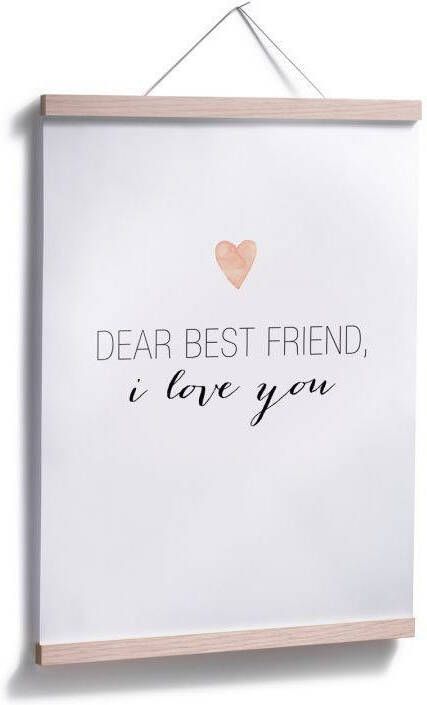 Wall-Art Poster Citaat beste vrienden i love you (1 stuk)