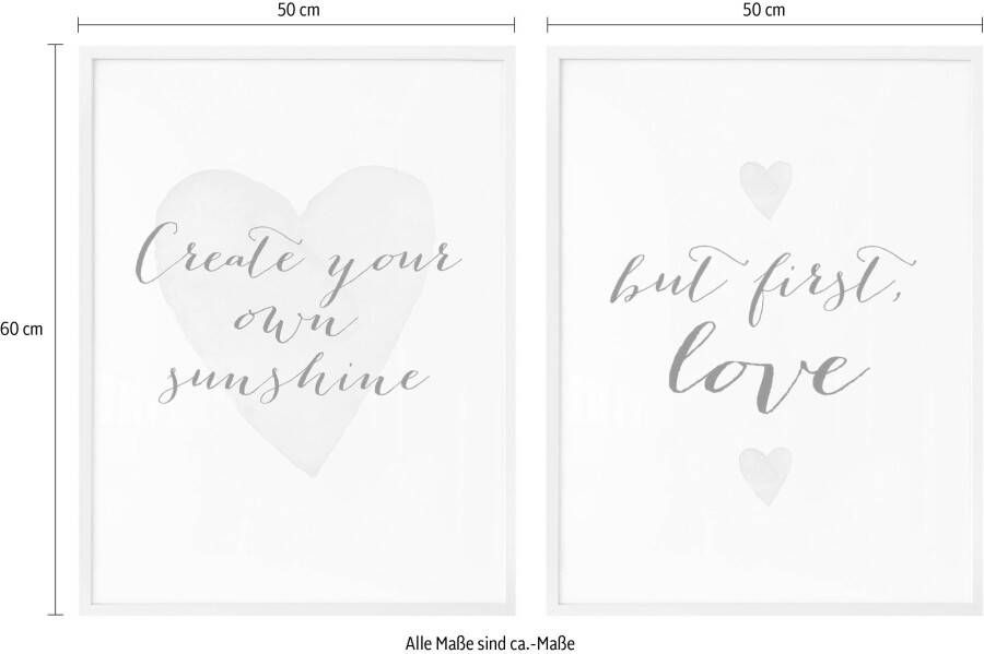 Wall-Art Poster Confetti and cream Love is everything (set 2 stuks)