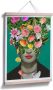 Wall-Art Poster Frida Kahlo in bloemmotief (1 stuk) - Thumbnail 2