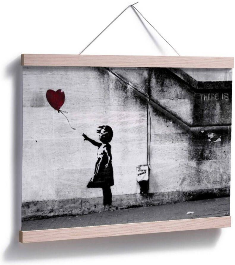 Wall-Art Poster Graffiti afbeelding Girl with balloon (1 stuk)