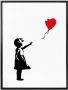 Wall-Art Poster Graffiti afbeelding Girl with the red balloon (1 stuk) - Thumbnail 2