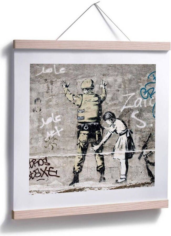 Wall-Art Poster Graffiti afbeelding Meisje en soldaat (1 stuk)