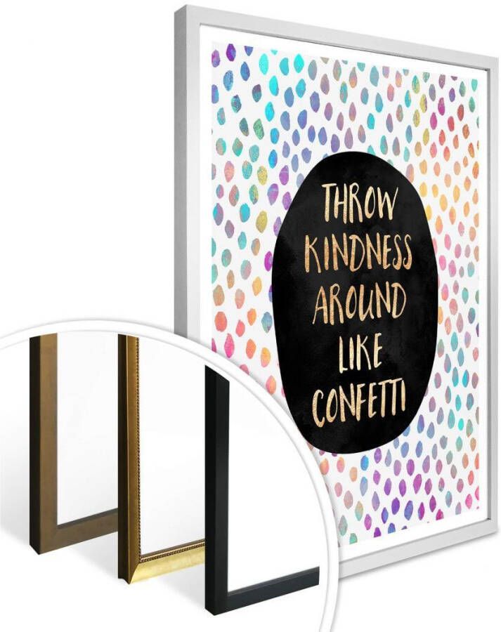 Wall-Art Poster Kindness confetti Poster zonder lijst (1 stuk)