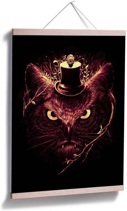 Wall-Art Poster Nicebleed Meowl kat uil magie (1 stuk)