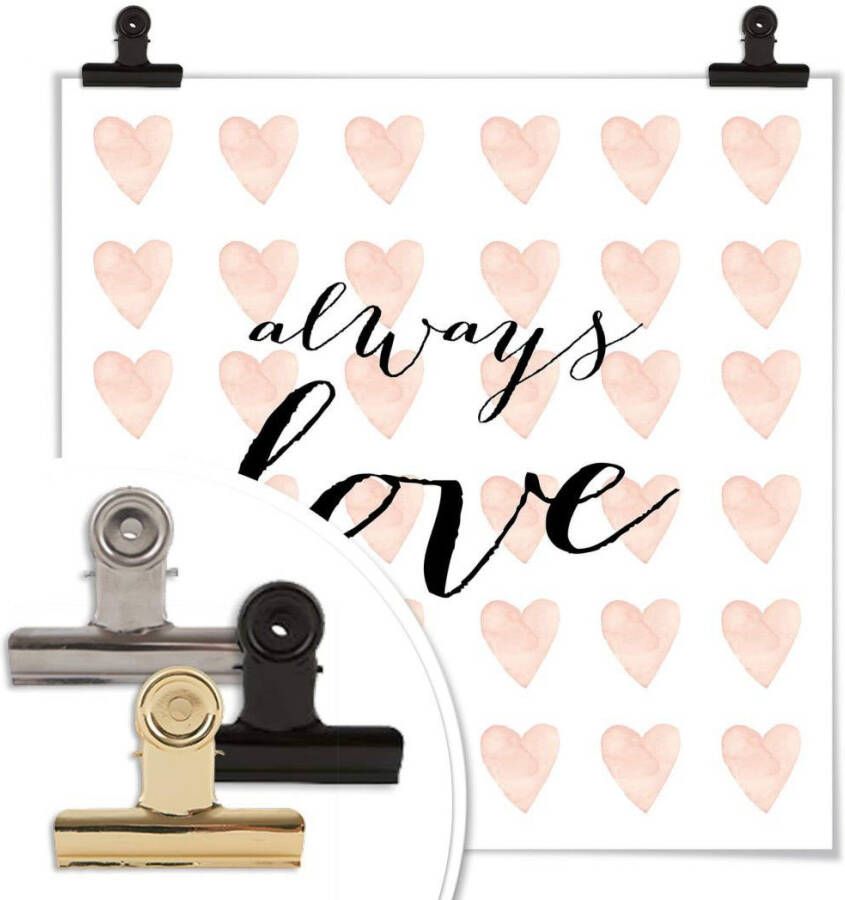 Wall-Art Poster Opschrift liefde Always Love (1 stuk)