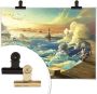 Wall-Art Poster Surrealisme beeld de tijd loopt weg 60x60cm surrealisme beeld oever van de hemel (1 stuk) - Thumbnail 4