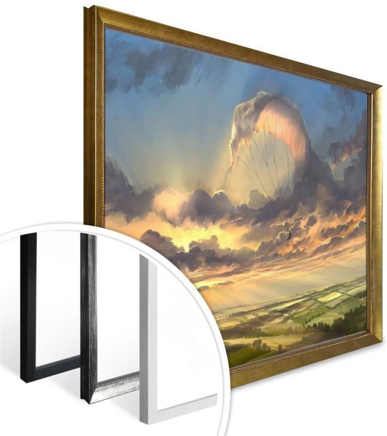 Wall-Art Poster Surrealisme artprint Vliegende wolken (1 stuk)