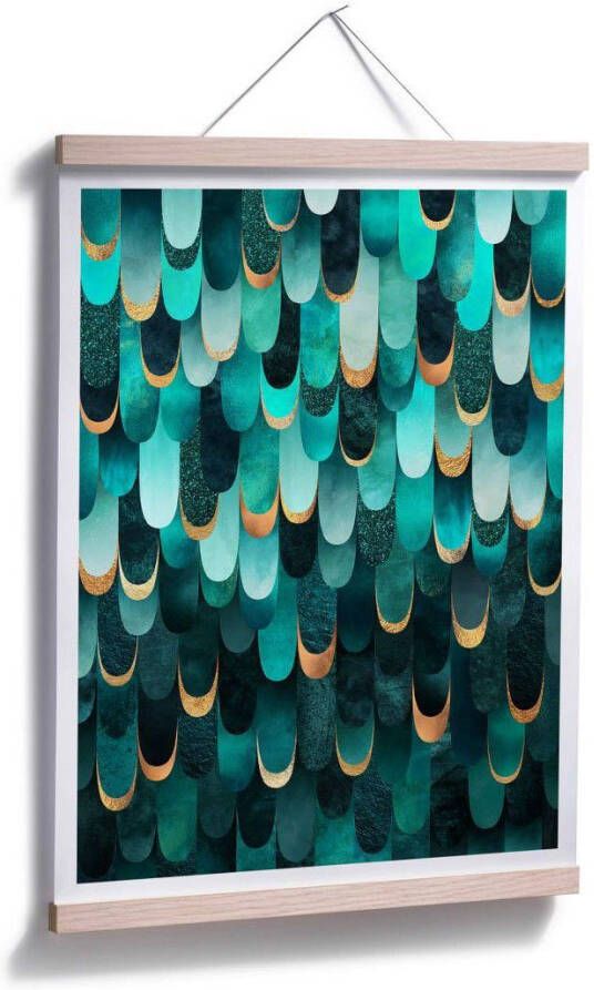 Wall-Art Poster Turquoise veren Poster zonder lijst (1 stuk)