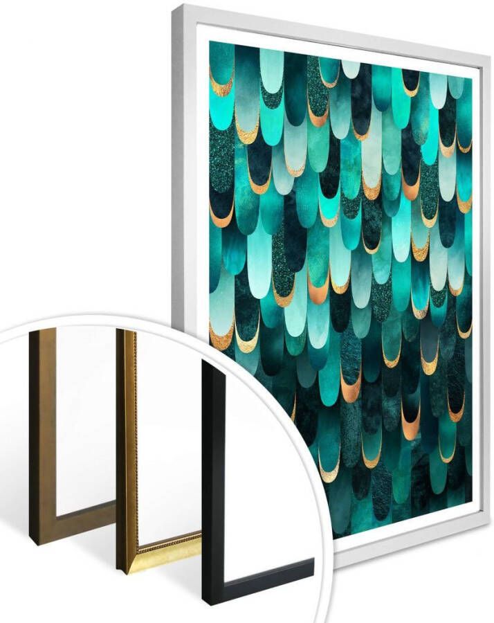 Wall-Art Poster Turquoise veren Poster zonder lijst (1 stuk)