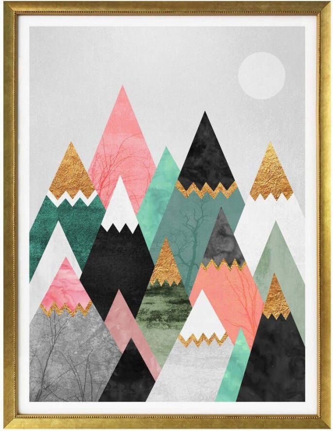 Wall-Art Poster Veelkleurige bergen (1 stuk)