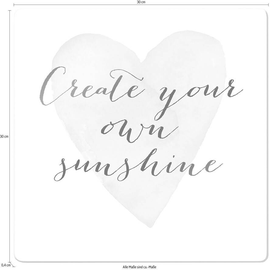 Wall-Art Print op glas Confetti & cream Create your own sunshine