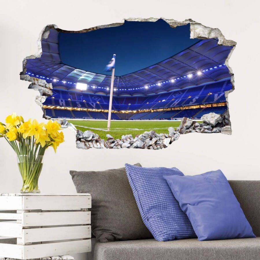 Wall-Art Wandfolie 3D voetbal HSV Arena 02 zelfklevend verwijderbaar (1 stuk)