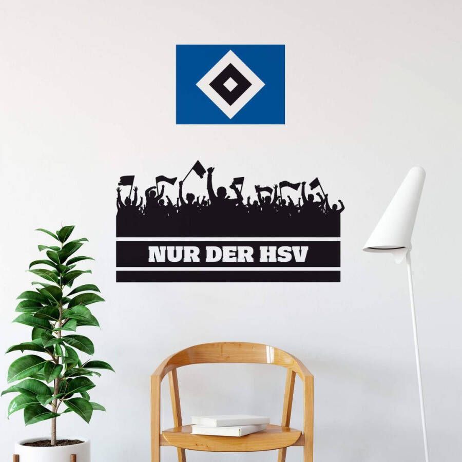 Wall-Art Wandfolie Alleen HSV fans en logo zelfklevend verwijderbaar (1 stuk)