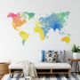 Wall-Art Wandfolie Aquarel wereldkaart regenboog (1 stuk) - Thumbnail 2