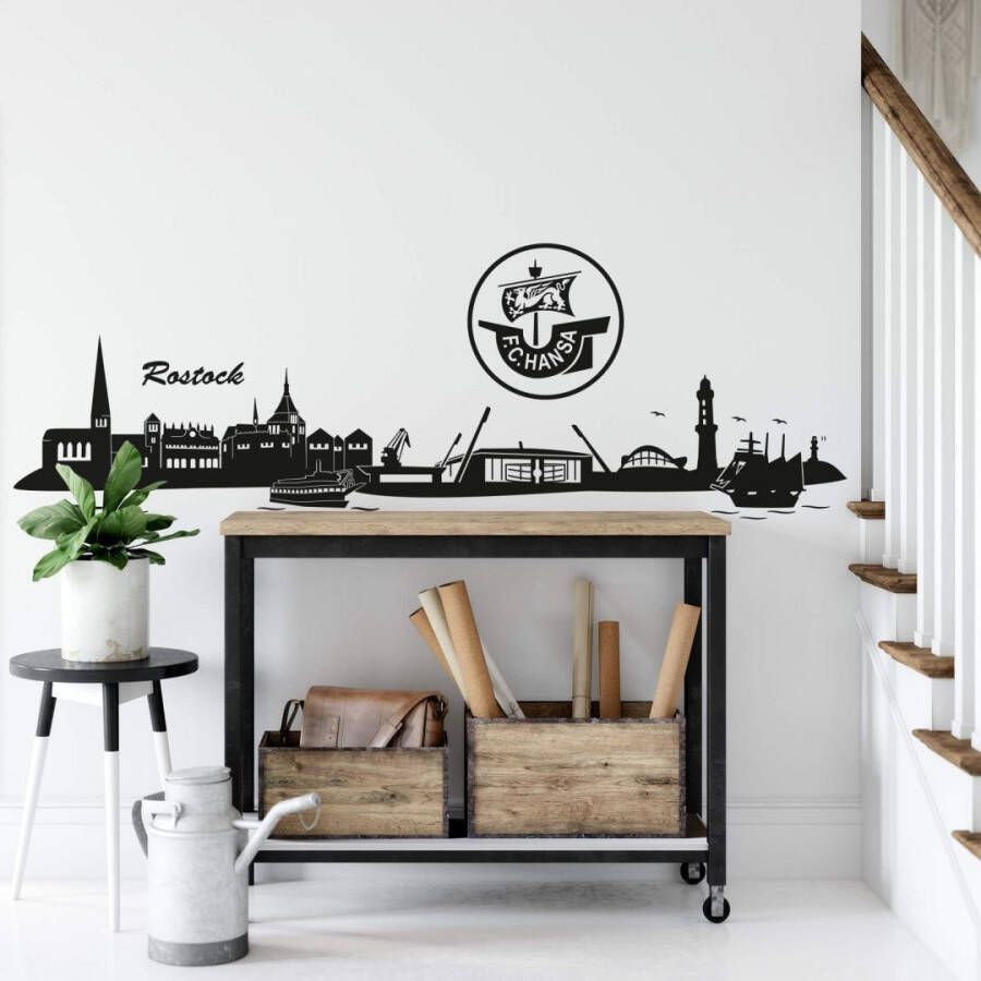 Wall-Art Wandfolie Hansa Rostock skyline + logo (1 stuk)