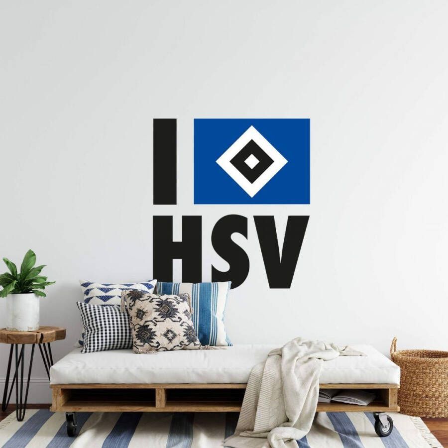 Wall-Art Wandfolie I love HSV Hamburger zelfklevend verwijderbaar (1 stuk)