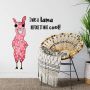 Wall-Art Wandfolie Levensvreugd coole lama zelfklevend verwijderbaar (1 stuk) - Thumbnail 3