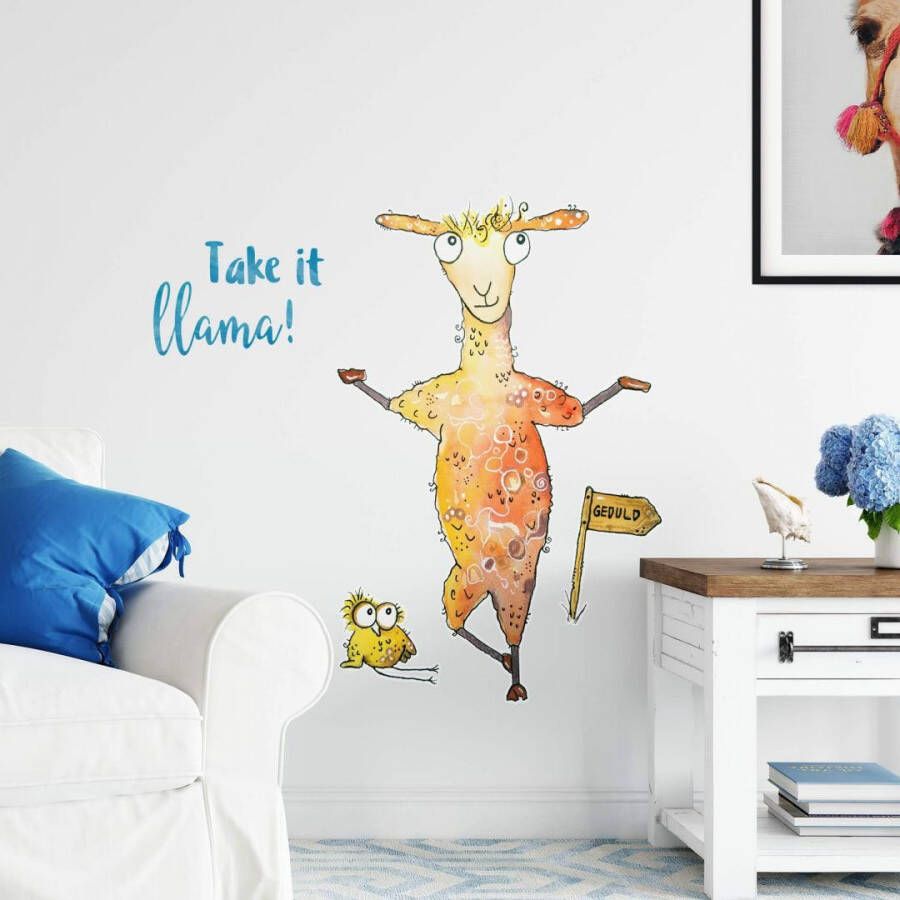 Wall-Art Wandfolie Levensvreugd Take it llama (1 stuk)