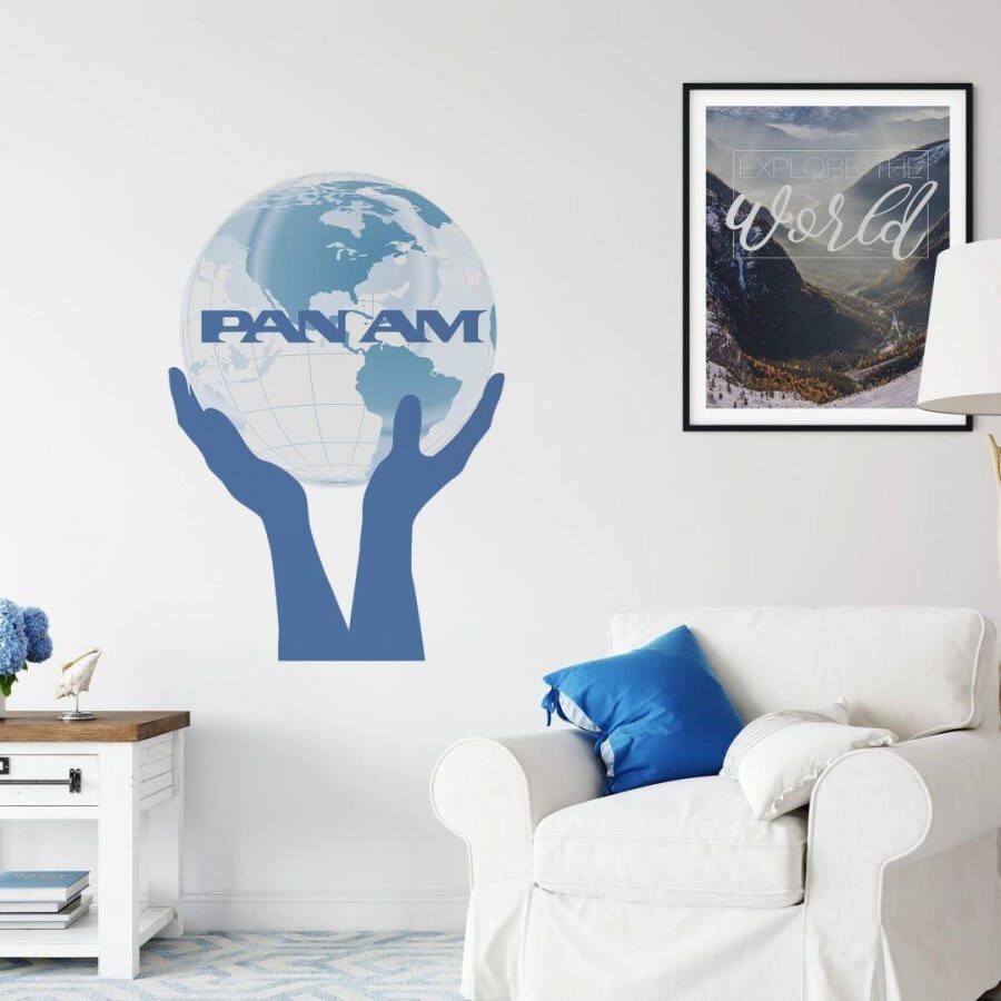 Wall-Art Wandfolie Pan American World Airways wereld (1 stuk)