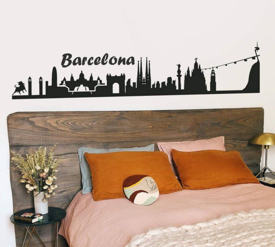 Wall-Art Wandfolie Stad skyline Barcelona 100 cm (1 stuk)
