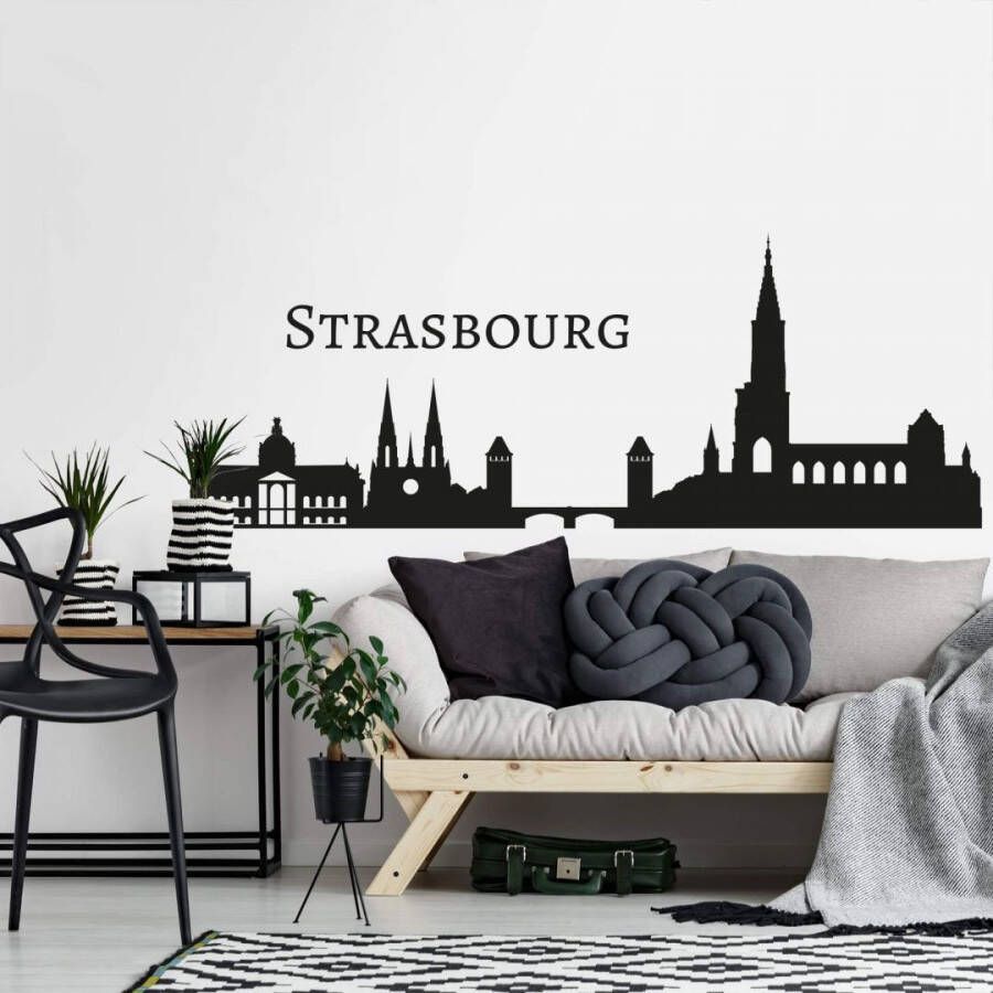 Wall-Art Wandfolie Stad skyline Straatsburg 120 cm (1 stuk)