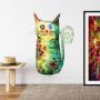 Wall-Art Wandfolie Veelkleurige kat Crazy Cat (1 stuk) - Thumbnail 2