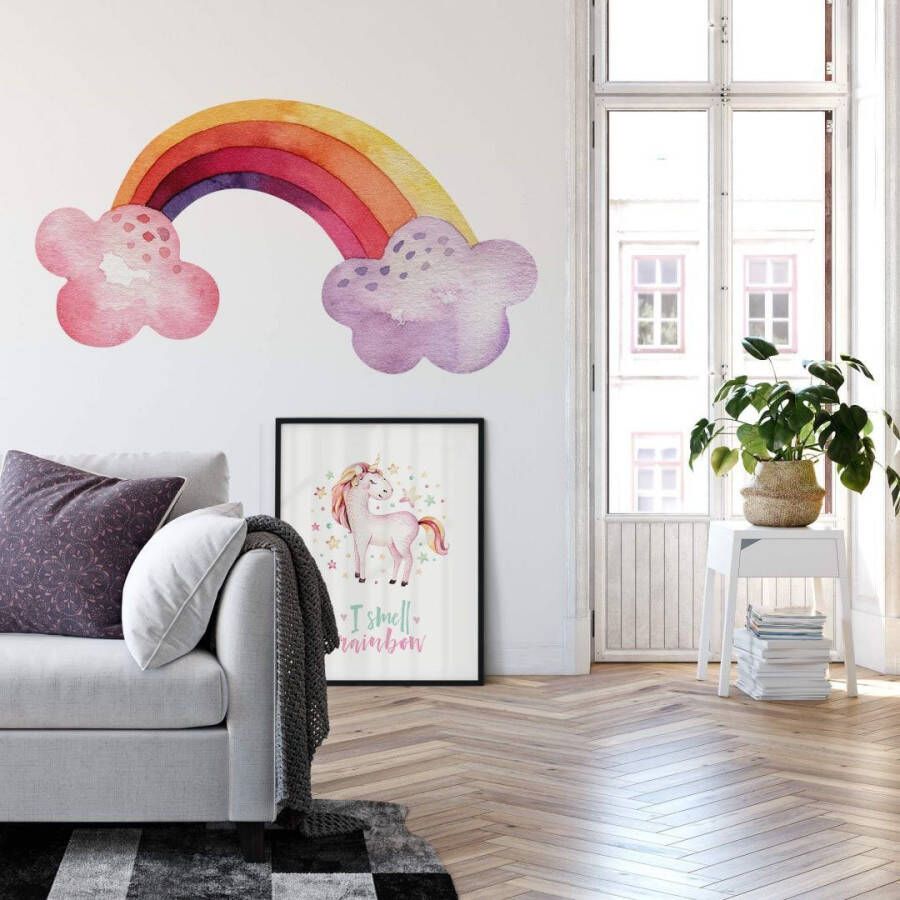 Wall-Art Wandfolie Veelkleurige regenboog wolken (1 stuk)